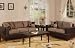 Bobkona Seattle Microfiber Sofa and Loveseat 2-Piece Set in Saddle Color