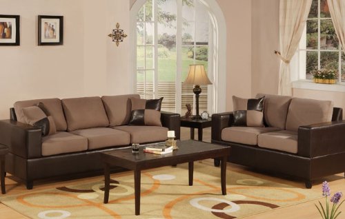 2pcs Sofa Set - Contemporary Saddle Color