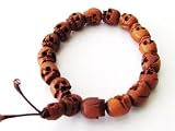 Brown Skull Heads Bracelet Strechy Dark