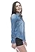 Noble U Chambray Button Down Denim Shirt with Roll-up Sleeves (Small, Med Blue Wash)
