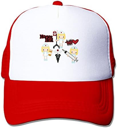 Perfect Two Tone Industrial Coloring Mens Nurse Heal Novelty Printing Caps Red