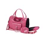 Anima Pink Faux Crocodile Travel Bag,...