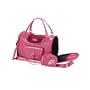 Anima Pink Faux Crocodile Travel Bag, 13-Inch by 7-Inch by 9-Inch, Small
