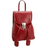 Leatherbay Leather Mini Backpack,Crimson Red,one size