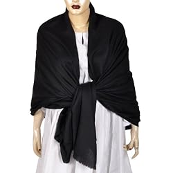 Black Wool Shawl Evening Wrap
