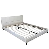 Jago LEBT01-1creme	Lederbett Doppelbett circa 142 x 202 cm inkl. Lattenrostvon "Jago"