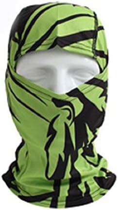 AORUI Men's Tactical Head Cover Riding &amp; Hiking Kerchief Cool-proof Full Face Ski Mask GreenA OneSize