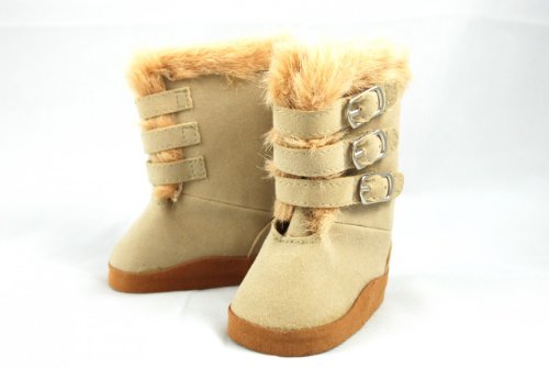 Tan Buckle Boots for American Girl Dolls and Most 18 Inch Dolls