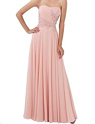 Sexy A-line Strapless Fall Chiffon Vintage Lace Sequined Mother-of-the-Bride Dress/Prom Dress/Wedding Dress 