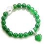 Swarovski and Green Jade Heart Good Luck Talisman Bracelet