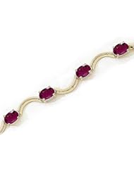 14kt Yellow Gold Oval Ruby Bracelet.
