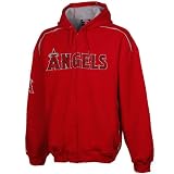 MLB Stitches Los Angeles Angels of Anaheim Thermal Sherpa Full Zip Hoodie Sweatshirt - Red (Large)