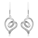 Sterling Silver Diamond Tendrils Heart Earrings (1/20 cttw, I-J Color, I3 Clarity)