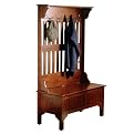 Storage Bench with Coat Rack - Cherry