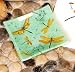 DRAGONFLY green artisan GLASS PLATE Home DECOR art image 1