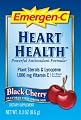 Emergen-C Heart Health Fizzy Drink Mix, 1000 mg, Black Cherry, 0.3-Ounce Packets, 30-Count Boxes