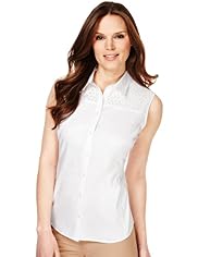 Classic Collar Quick Iron Broderie Shirt