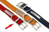 (Rosewood) Plain Sewn Leather Dog Collar 12" x 3/8" (Red) No N/Plate