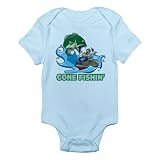 Artsmith, Inc. Infant Bodysuit Gone Fishin Fisherman - Sky Blue, 0 to 3 Months