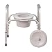 DMI 3 in 1 All Purpose Free-Standing Bedside Commode, Toilet Safety Frame and Raised Toilet Seat with Splash Guard, Lid and Pail