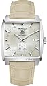 Tag Heuer Monaco Mens Cream White Strap Mother-of-Pearl Dial Stainless Steel Automatic Watch WW2112.FC6215
