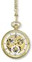 Avalon 17 Jewel Mechanical(Wind-Up) Skeleton Pocket Watch with Chain # 8619G
