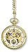 Avalon 17 Jewel Mechanical(Wind-Up) Skeleton Pocket Watch with Chain # 8619G