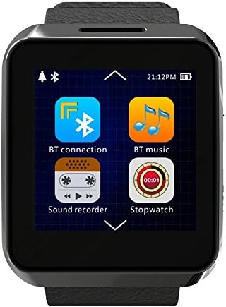 LightingFox X-01 Bluetooth Smart Watch Sync Phone Call Message with Heart Rate Sensor Pedometer Sleep Monitor for IOS Samsung HTC LG Android Smartphones Mate (Black)