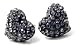 Adorable Black Sparkling Crystal Embellished Heart Stud 1/2