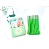 KMS - 3G GREEN SILICONE COVER and GREEN SOCK BOX SET FOR iPOD NANO 3RD GENERATION + EXCLUSIVE NEW GREEN NECK STRAP