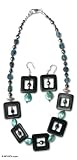 Pearl and onyx jewelry set, 'Mission's Memento' 0.9