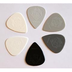 NYLON Standard Plektren Set -- 6 Plektren aus Nylon mit griffiger Relief-Oberfl�che - in den St�rken von 0,38 - 1,00 mm (Gitarrenplektrum)