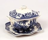 Blue Toile Castle Scene Individual Casserole with Liner Tray
