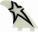 FCS DHD-2 Glass Flex Surfboard Tri Fin Set - White/Black
