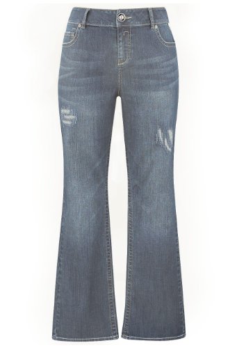 Avenue Plus Size Distressed Barely Boot Jean