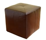 Square Ottoman - Contemporary Style Brown Finish