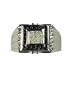 9ct White Gold Sapphire and Diamond Square Ring