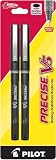 Pilot Precise V5 Rolling Ball Extra Fine Point Pen, 2-pack, Black (25001)