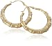 9ct Yellow Gold AMC102016 Ladies Bamboo Creole Earrings