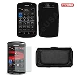 BlackBerry Storm2 9550 Combo Solid Black Silicon Skin Case + LCD Screen Pro ....