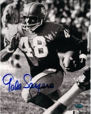 Gale Sayers Autographed/Hand Signed Kansas Jayhawks 8x10 Photo