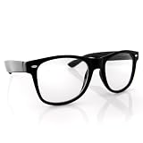 Blues Brothers Wayfarer Glasses Clear Lenses Black Frame