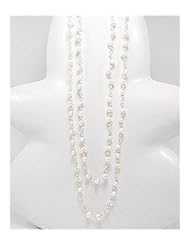 White (Natural) Japanese silk cord Fresh Water Pearl Necklace