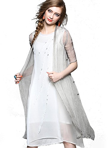 (a la mode)アラモード 大人 エレガント 高級 シルク とろみ ショール ロングカーディガン レディース dfa12