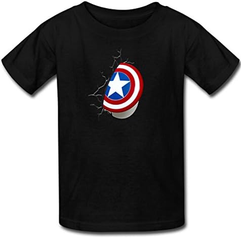 Cotton Short Sleeves Tshirts Tee For Men With Steve Rogers Captain America Shield Pattern Design