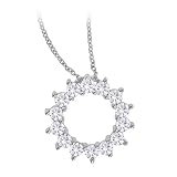 14K White Gold Moissanite Circle of Life Pendant (1.40 cttw equivalent)