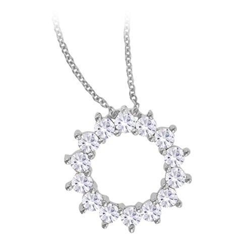14K White Gold Moissanite Circle of Life Pendant (1.40 cttw equivalent)