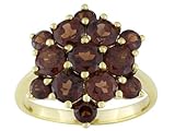 10KT YELLOW GOLD 3.38CTW GARNET CLUSTER RING