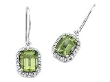 2.20 cts Genuine Peridot Earrings - 14kt White or Yellow Gold FREE GIFT BAG!