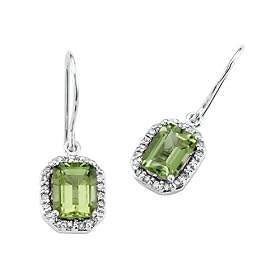 2.20 cttw Genuine Peridot Earrings by Effy CollectionŽ in 14k White Gold by
